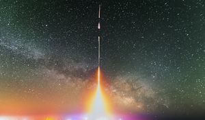 Preview wallpaper rocket, light, sky