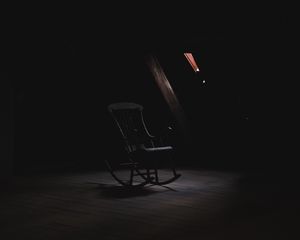 Preview wallpaper rocking chair, loft, dark, creepy