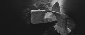 Preview wallpaper rocks, arch, sea, black and white, nature