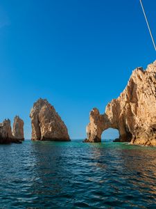Preview wallpaper rocks, arch, sea, nature, landscape, sky