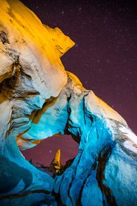 Preview wallpaper rocks, arch, stone, night, starry sky