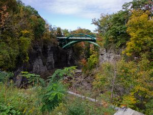 Preview wallpaper rocks, bridge, trees, landscape