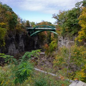 Preview wallpaper rocks, bridge, trees, landscape