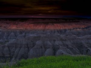 Preview wallpaper rocks, canyon, relief, dark