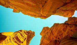 Preview wallpaper rocks, canyon, relief, shadows, bottom view