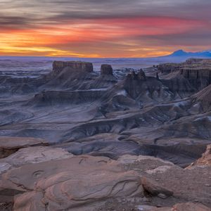 Preview wallpaper rocks, canyon, relief, nature, sunrise