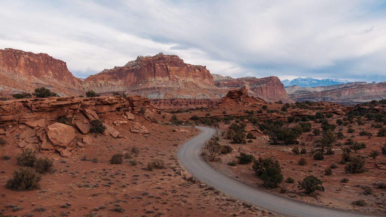 Wallpaper rocks, canyon, road, nature