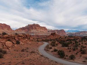 Preview wallpaper rocks, canyon, road, nature