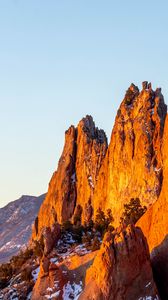 Preview wallpaper rocks, canyon, trees, snow, landscape