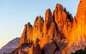 Preview wallpaper rocks, canyon, trees, snow, landscape