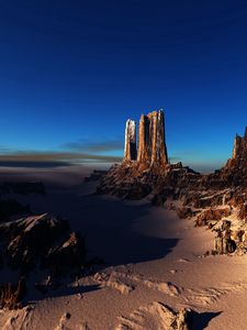 Preview wallpaper rocks, canyons, desert, peaks, shadows, sand