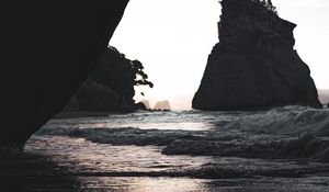 Preview wallpaper rocks, cave, coast, sea