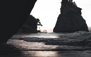 Preview wallpaper rocks, cave, coast, sea
