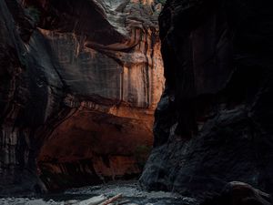 Preview wallpaper rocks, cave, river, stone