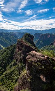 Preview wallpaper rocks, cliff, distance, sky