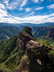 Preview wallpaper rocks, cliff, distance, sky