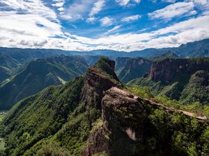 Preview wallpaper rocks, cliff, distance, sky