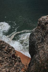 Preview wallpaper rocks, cliff, sea, beach, waves
