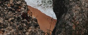 Preview wallpaper rocks, cliff, sea, beach, waves