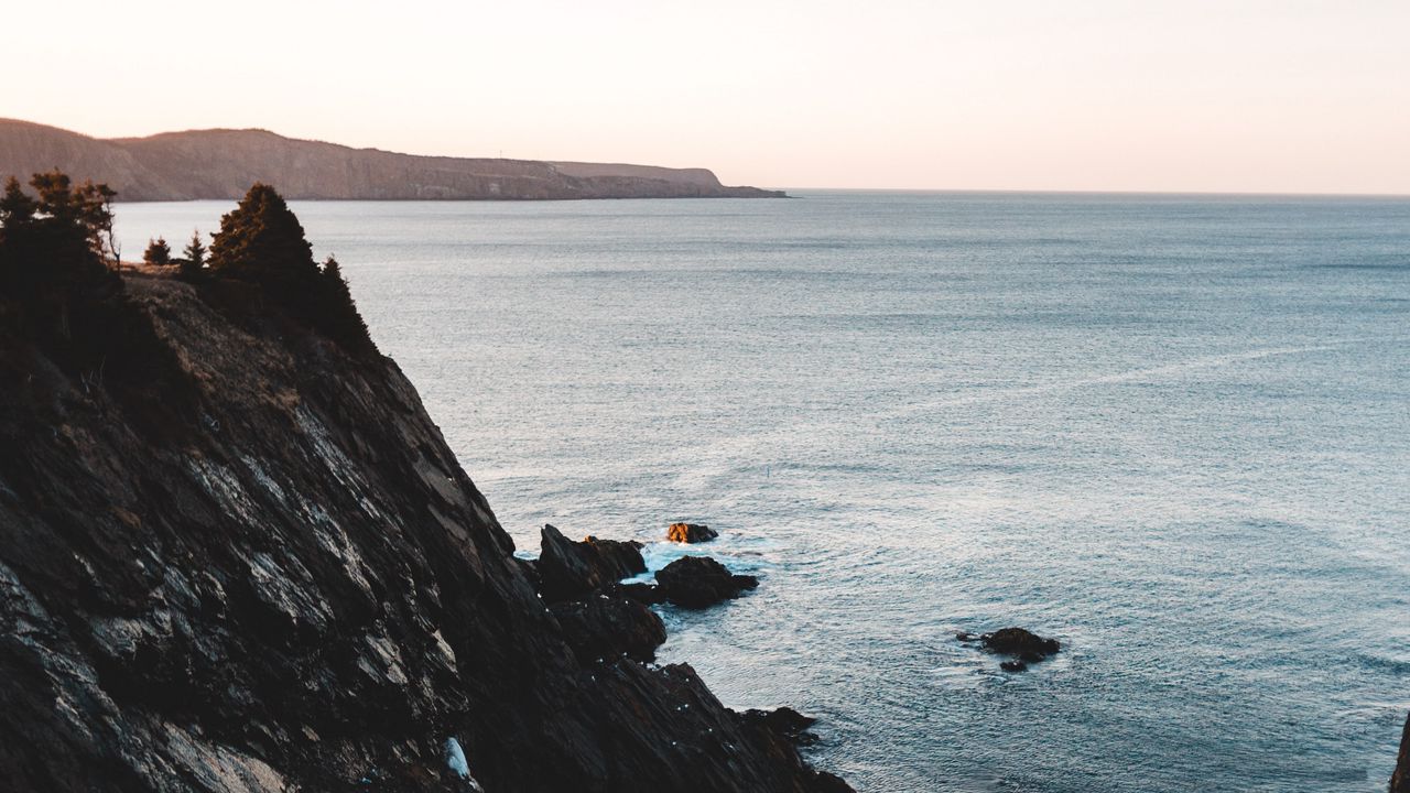Wallpaper rocks, cliff, sea, water, horizon