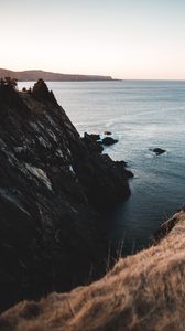 Preview wallpaper rocks, cliff, sea, water, horizon