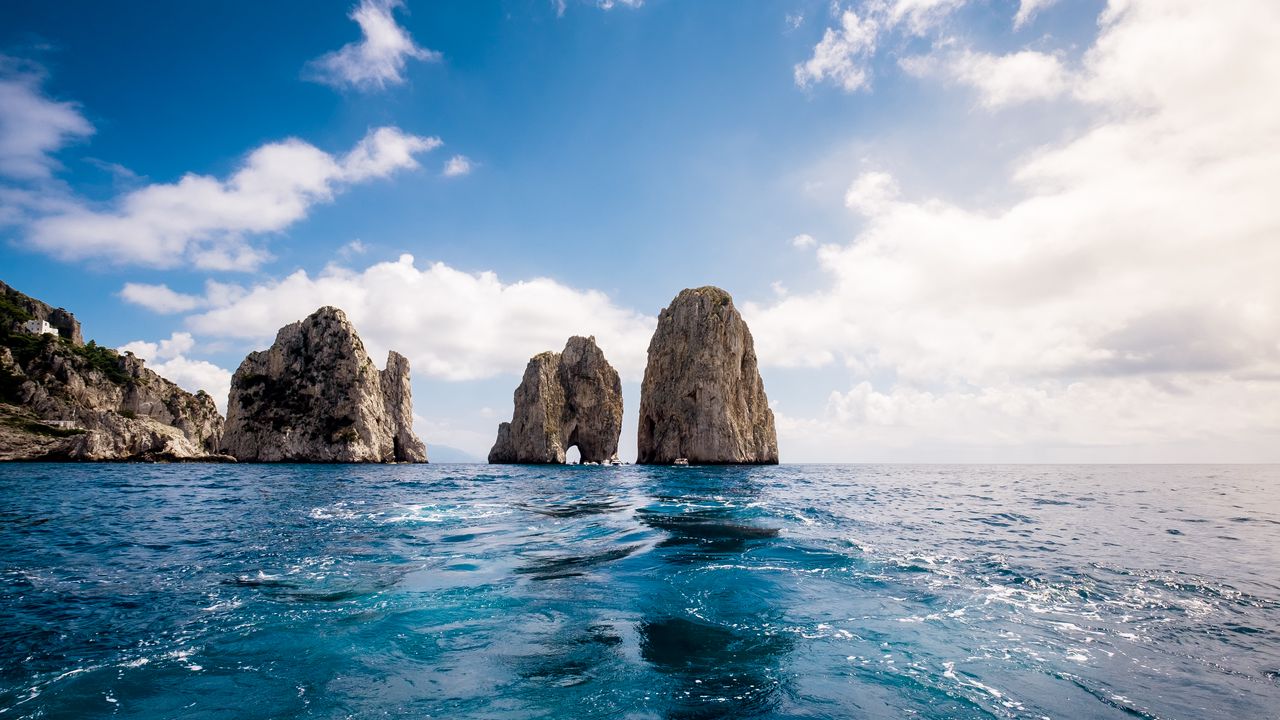 Wallpaper rocks, cliff, sea, water, sky