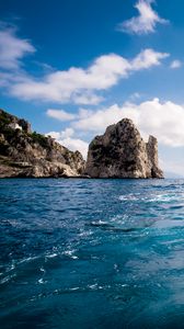 Preview wallpaper rocks, cliff, sea, water, sky