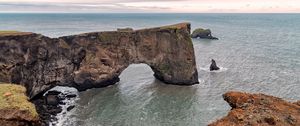 Preview wallpaper rocks, cliff, sea, water, landscape, nature