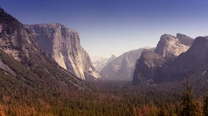 Preview wallpaper rocks, cliff, slope, trees
