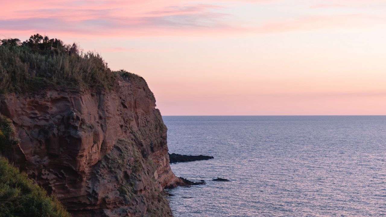 Wallpaper rocks, cliff, stone, sea, horizon
