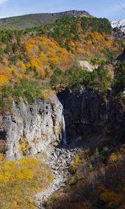 Preview wallpaper rocks, cliff, trees, nature