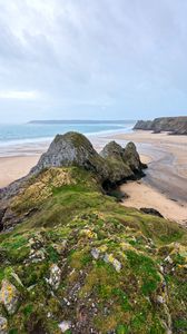 Preview wallpaper rocks, coast, beach, stones, sea