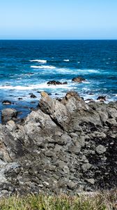 Preview wallpaper rocks, coast, sea, water, nature, horizon