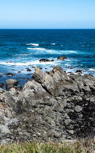Preview wallpaper rocks, coast, sea, water, nature, horizon