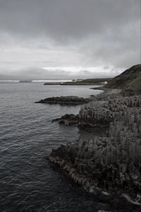 Preview wallpaper rocks, coast, sea, waves, wavy