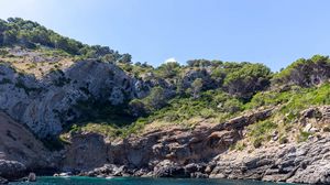 Preview wallpaper rocks, coast, sea, trees