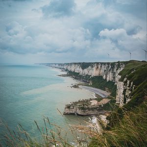 Preview wallpaper rocks, coast, sea, landscape, aerial view