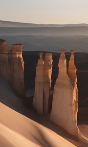 Preview wallpaper rocks, desert, slope, sand