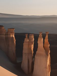 Preview wallpaper rocks, desert, slope, sand