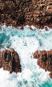 Preview wallpaper rocks, foam, sea, water, stones
