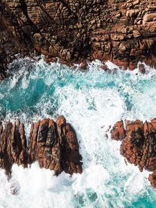 Preview wallpaper rocks, foam, sea, water, stones