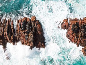 Preview wallpaper rocks, foam, sea, water, stones