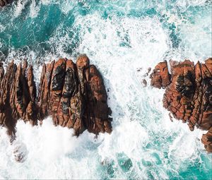 Preview wallpaper rocks, foam, sea, water, stones