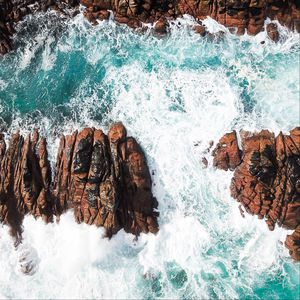 Preview wallpaper rocks, foam, sea, water, stones