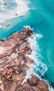 Preview wallpaper rocks, foam, splash, sea, coast