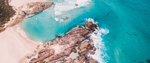 Preview wallpaper rocks, foam, splash, sea, coast
