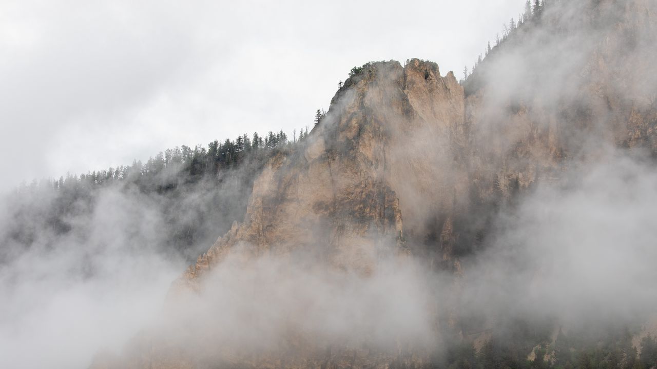 Wallpaper rocks, fog, nature, landscape