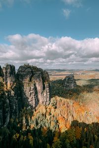 Preview wallpaper rocks, forest, aerial view, hills, relief, landscape