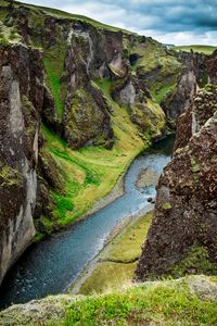 Preview wallpaper rocks, gorge, cliff, river, nature