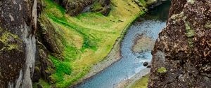 Preview wallpaper rocks, gorge, cliff, river, nature